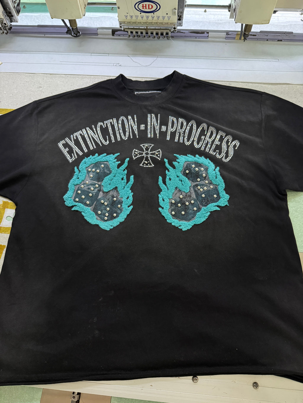 Premium 380GSM Heavyweight Cotton T-Shirt - Custom 3D Embroidery & Screen Print