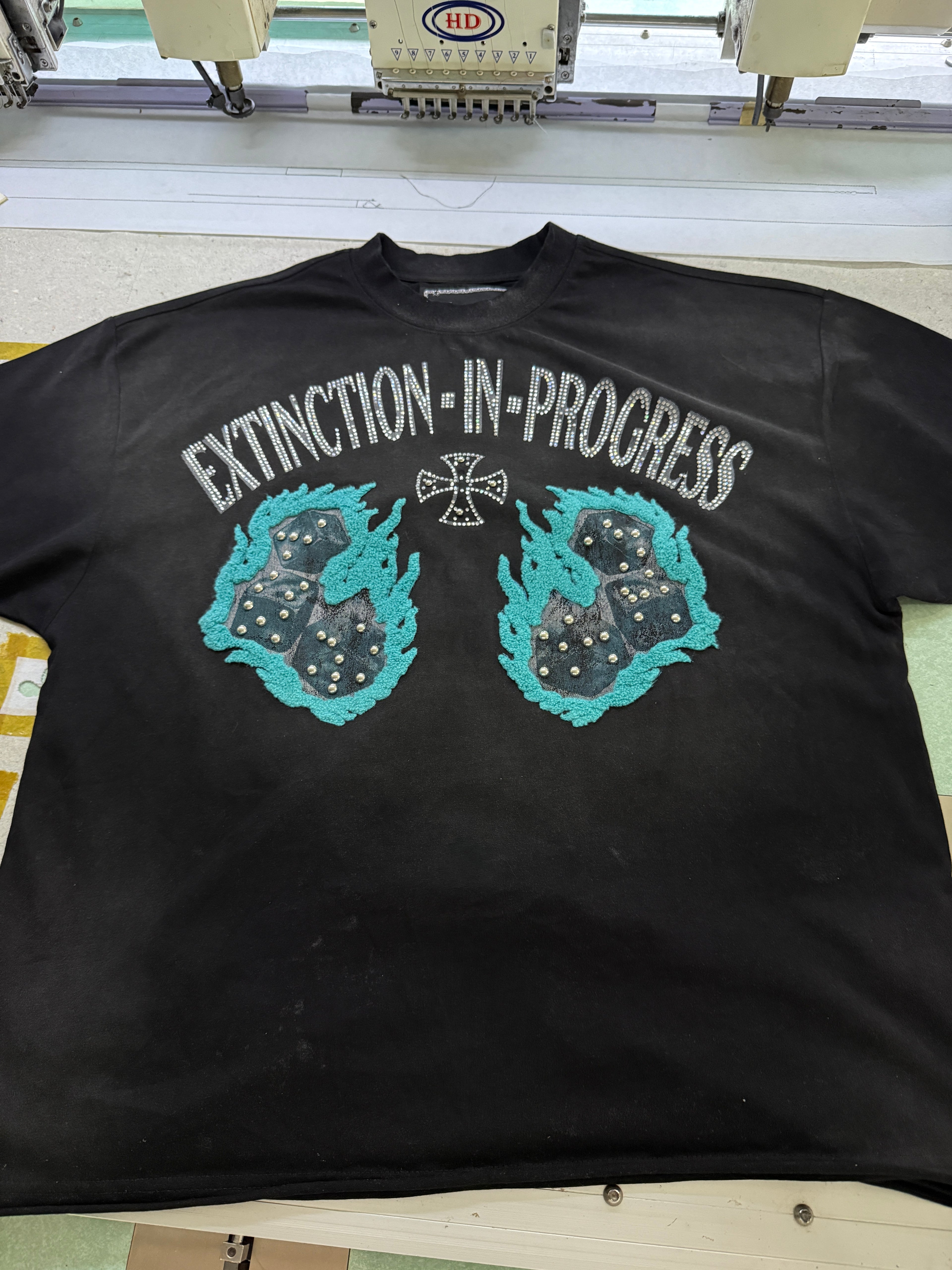 Premium 380GSM Heavyweight Cotton T-Shirt - Custom 3D Embroidery & Screen Print