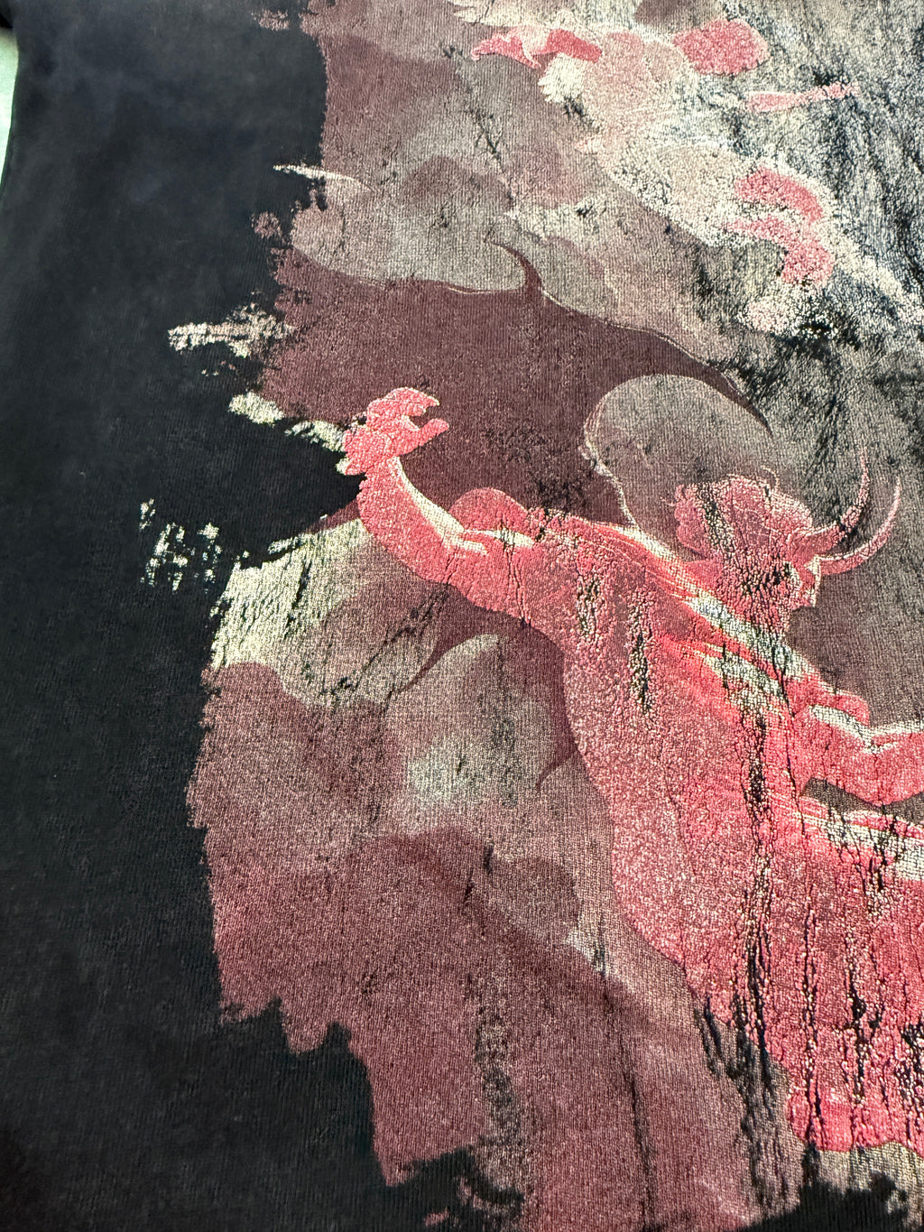 Custom Vintage Washed Rhinestone Applique Graphic T-Shirt