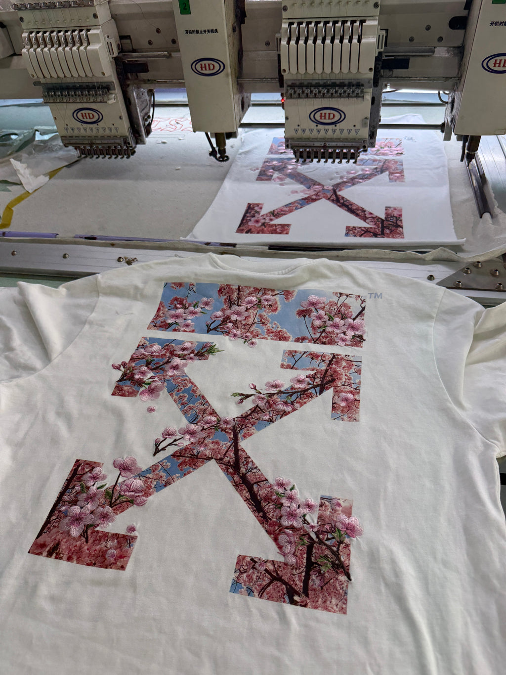 Custom Sakura Embroidery Graphic T-Shirt