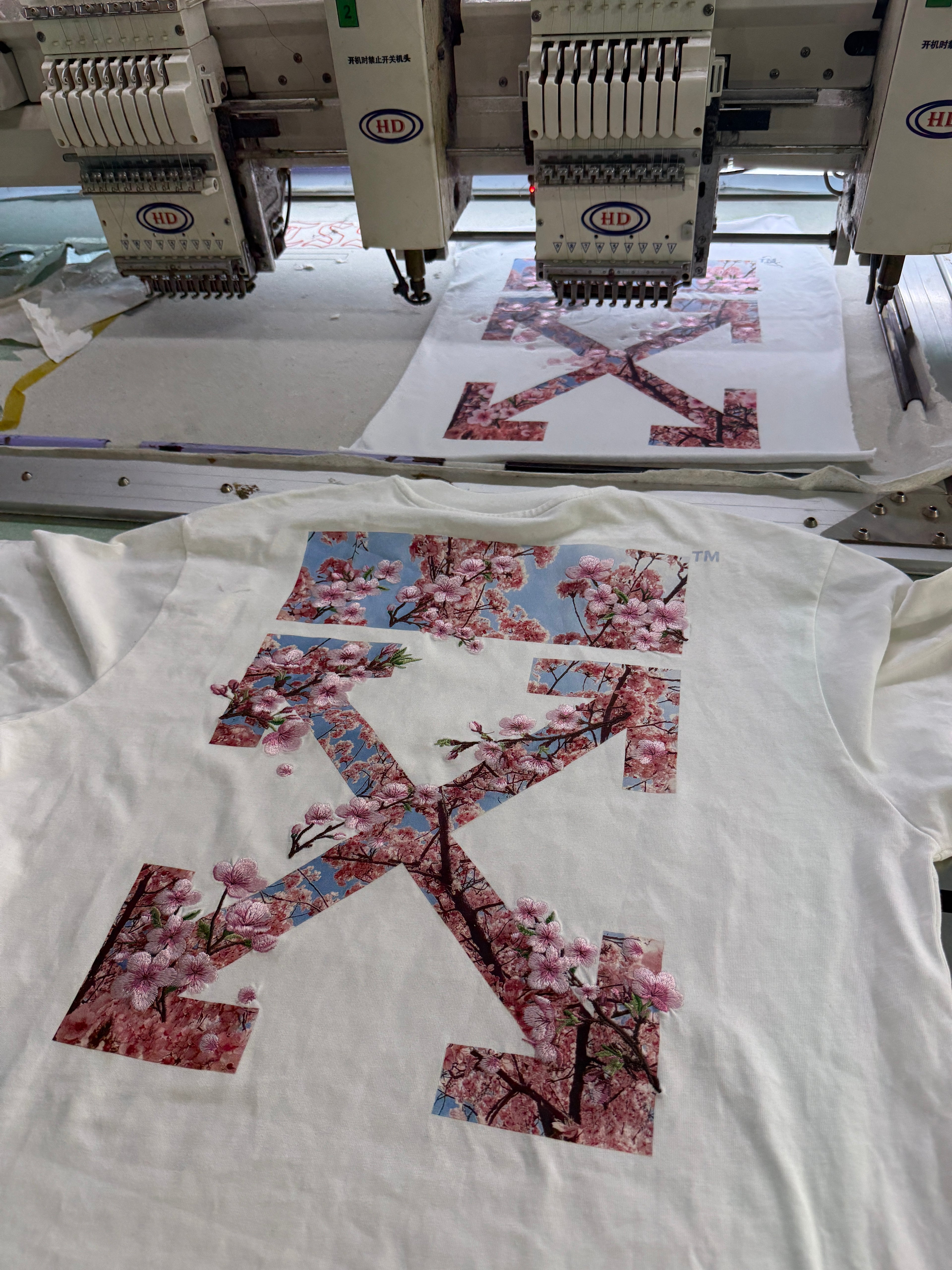 Custom Sakura Embroidery Graphic T-Shirt
