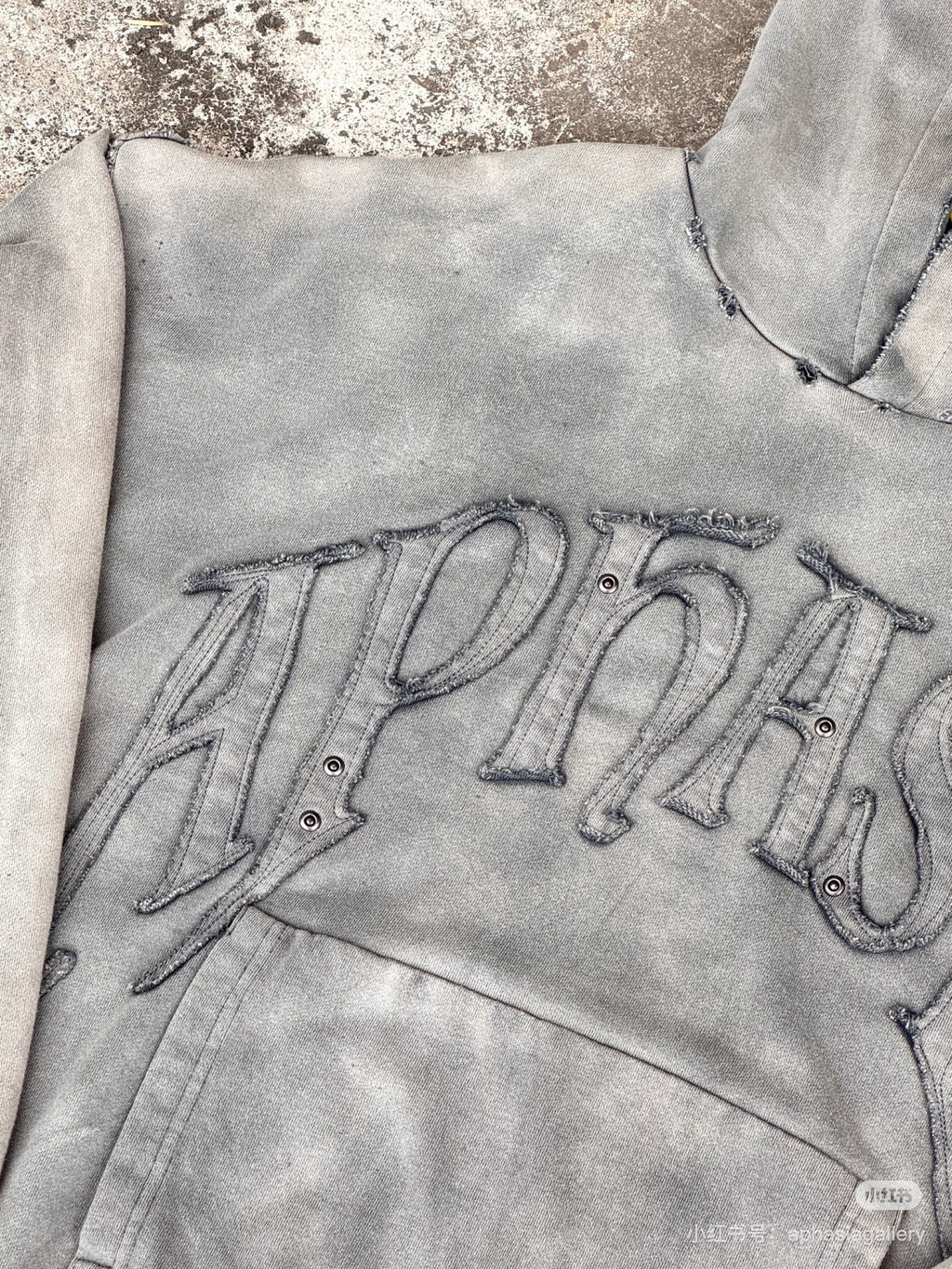 Custom Vintage Washed Distressed Applique Hoodie